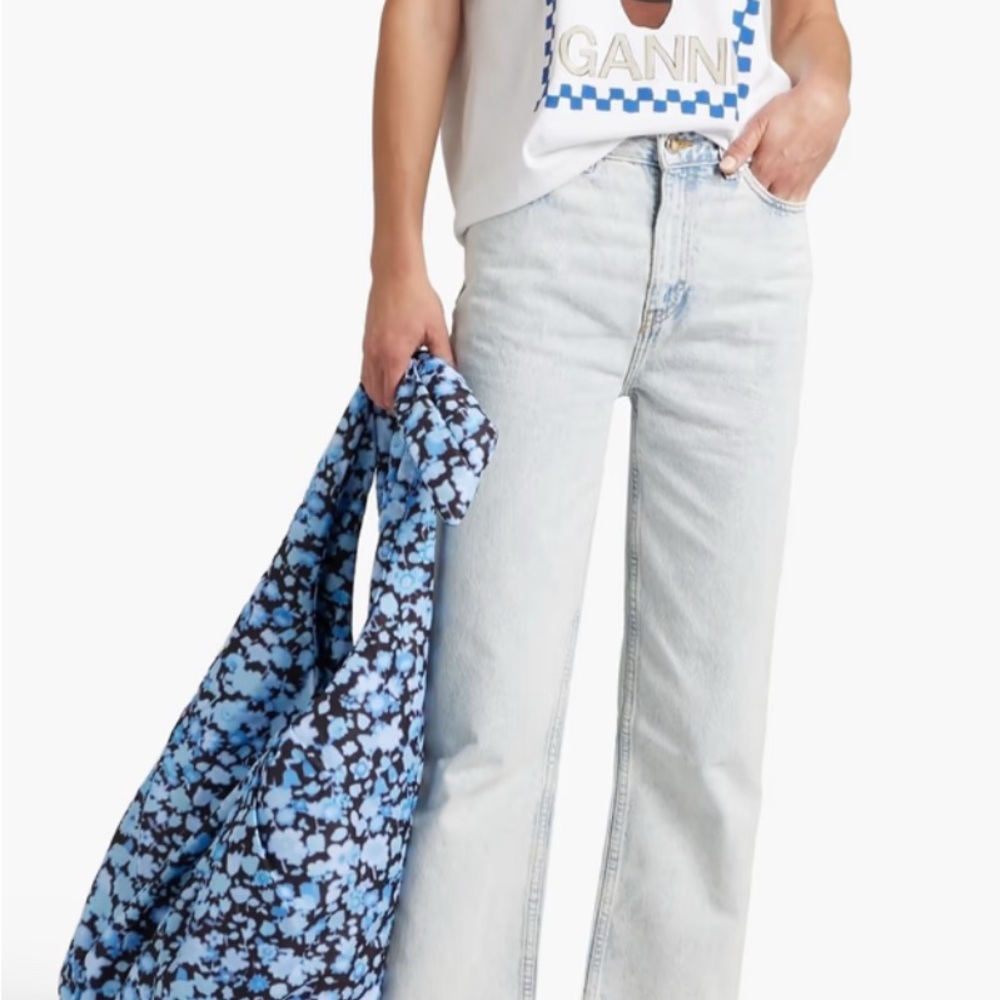 Ganni Light Blue Cropped  Jeans